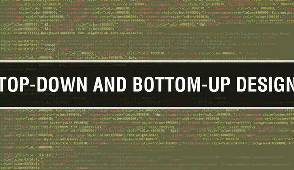 Top Und Bottom Design Konzept Mit Zufälligen Teilen Des Programmcodes — Stockfoto