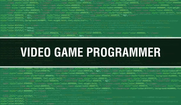 Video Game Programmer Concept Random Parts Program Code Video Game — Stock Photo, Image