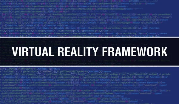 Virtual Reality Framework Mit Digitalem Java Code Text Virtual Reality — Stockfoto