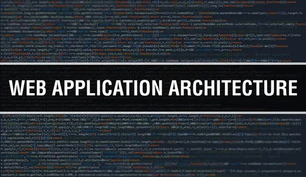 Arquitetura Aplicações Web Com Código Binário Fundo Tecnologia Digital Plano — Fotografia de Stock