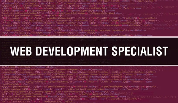 Web Development Specialist Konzept Mit Zufälligen Teilen Des Programmcodes Web — Stockfoto