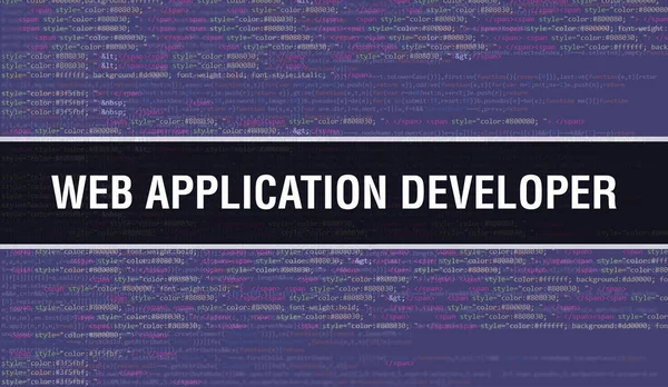 Web Application Developer Concept Random Parts Program Code Web Application —  Fotos de Stock