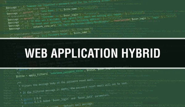Web Application Hybrid Concept Illustration Using Code Developing Programs App — Stock Photo, Image