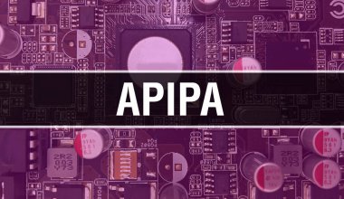 Devre Panosundaki Bilgisayar Çipi kullanarak APIPA konsepti çizimi. APIPA entegre devre levha arka planını kapatın. Elektronik Bilgisayar Donanım Teknolojisi Anakart Dijital Chi üzerine APIPA