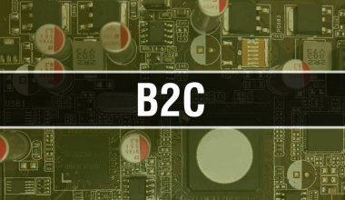 Teknoloji Anakart Dijital ile B2C. B2C ve Bilgisayar Devre Kurulu Elektronik Bilgisayar Donanım Teknolojisi Anakart Dijital Çip kavramı. Tümleşik devre domuzuyla B2C 'yi kapat