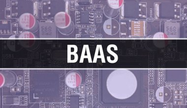 BaaS with Technology Motherboard Digital. BaaS and Computer Circuit Board Electronic Computer Hardware Technology Motherboard Digital Chip concept. Close up BaaS with integrated circuits boar clipart