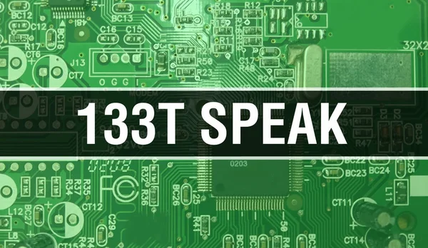 133T Rozmawiaj Tłem Technologii Sprzętu Komputerowego Streszczenie Tła Elektronicznym Układem — Zdjęcie stockowe