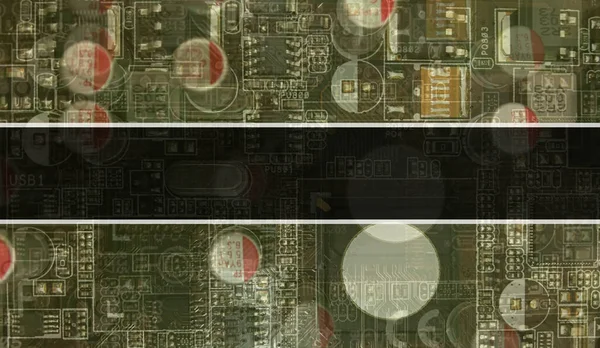 与技术主板数字 计算机电路板电子计算机硬件技术主板数字芯片的概念 与集成电路的紧密相连 — 图库照片