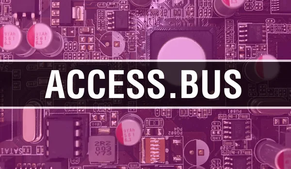 Access Bus Tekst Napisany Płycie Obwodu Elektroniczna Abstrakcyjna Technologia Tła — Zdjęcie stockowe