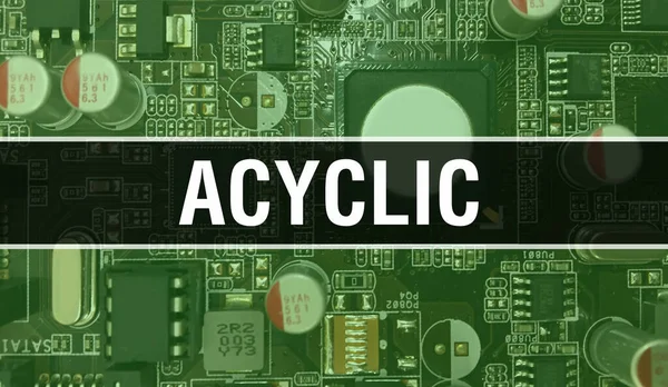 Texto Acíclico Escrito Circuit Board Electrónica Abstrata Tecnologia Fundo Desenvolvedor — Fotografia de Stock