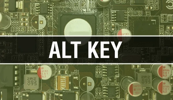 Alt Key Koncepció Illusztráció Segítségével Computer Chip Circuit Board Alt — Stock Fotó