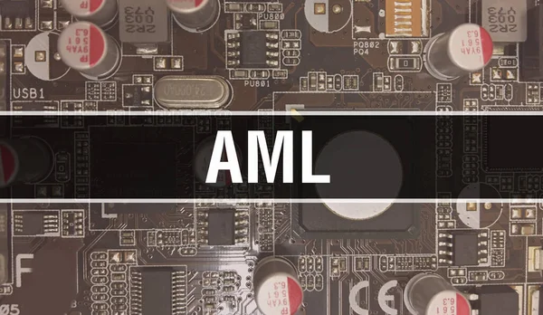 Концепция Aml Электронной Интегральной Схемой Печатной Плате Aml Технологией Chip — стоковое фото