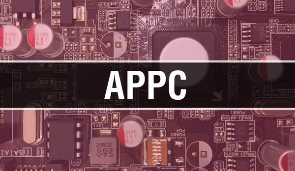 APPC text written on Circuit Board Electronic abstract technology background of software developer and Computer script. APPC concept of Integrated Circuits. APPC integrated circuit and resistor