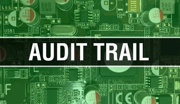 Audit Trail Konzept Mit Integrierter Elektronischer Schaltung Auf Leiterplatte Audit — Stockfoto