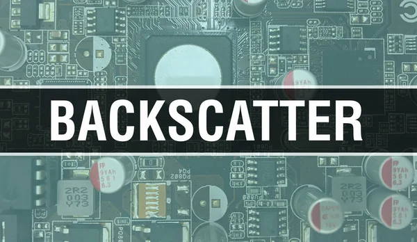 Backscatter Koncepció Illusztráció Segítségével Computer Chip Circuit Board Hátsó Szórás — Stock Fotó