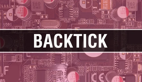 Backtick Koncepció Elektronikus Integrált Áramkörrel Áramköri Lapon Backtick Számítógép Chip — Stock Fotó