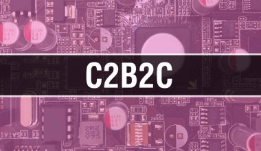 C2B2C metni yazılmıştır. Yazılım geliştiricisi ve Bilgisayar betiği için Circuit Board Electronic soyut teknoloji arka planında yazılmıştır. Entegre devrelerin C2B2C konsepti. C2B2C entegre devre ve direnç