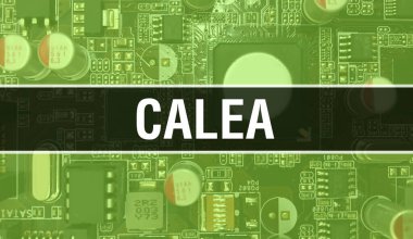 CALEA, yazılım geliştiricisinin ve bilgisayar yazılımının Elektronik soyut teknoloji arka planında yazılmış bir metin. CALEA entegre devreler konsepti. CALEA entegre devre ve direnç
