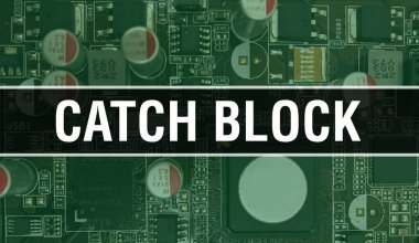Block 'u Teknoloji Anakart Dijital' le yakalayın. Block and Computer Circuit Board Electronic Computer Hardware Technology Anakart Dijital Çip kavramını yakala. Entegre Ekle Bloğu Kapat