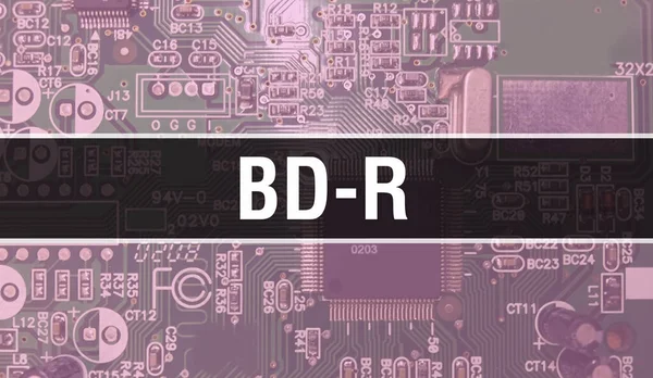 電子計算機ハードウェア技術の背景を持つBd 電子集積回路とBd R電子回路基板の概要背景 コンピュータ集積回路基板Bd — ストック写真