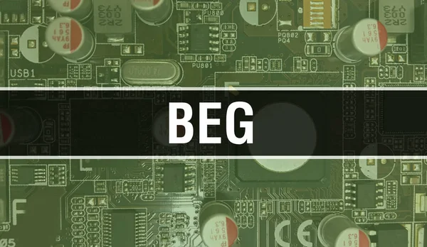 Beg Koncepció Elektronikus Integrált Áramkörrel Áramköri Lapon Beg Computer Chip — Stock Fotó