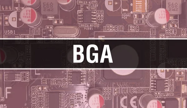 Bga Mit Elektronischem Computer Hardware Hintergrund Abstrakter Hintergrund Mit Electronic — Stockfoto