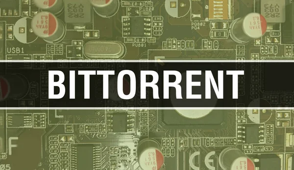 Bittorrent Koncepció Számítógép Alaplap Bittorrent Szöveget Írt Technology Motherboard Digitális — Stock Fotó