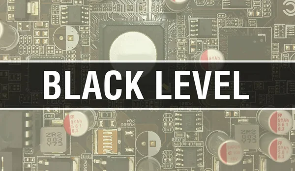 Fekete Szintű Koncepció Elektronikus Integrált Áramkörrel Áramköri Lapon Fekete Szint — Stock Fotó