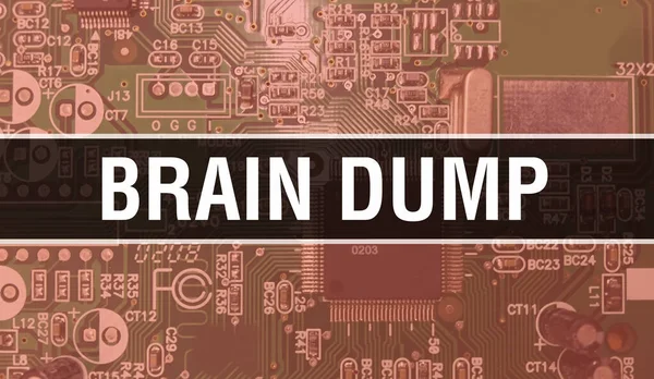 Brain Dump with Electronic Computer Hardware technology background. Abstract background with Electronic Integrated Circuit and Brain Dump. Electronic Circuit Board. Brain Dump with Compute