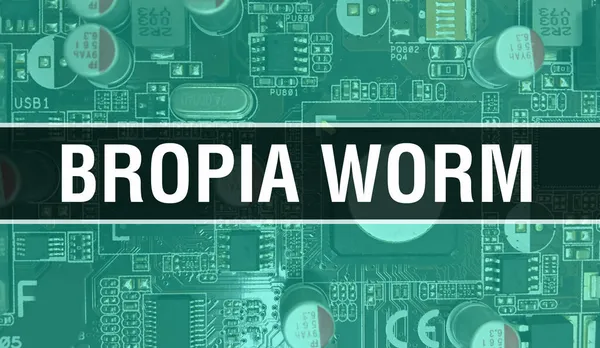 Bropia Worm Concept Met Electronic Integrated Circuit Printplaat Bropia Worm — Stockfoto