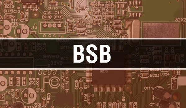 Bsb Elektronikus Számítógép Hardver Technológiai Háttérrel Absztrakt Háttér Elektronikus Integrált — Stock Fotó
