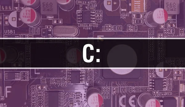 Concept Avec Circuit Intégré Électronique Sur Circuit Imprimé Avec Puce — Photo