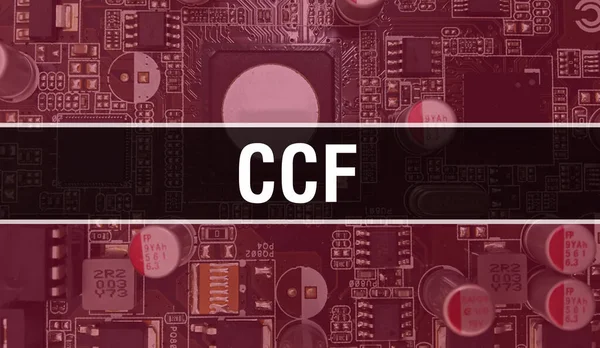 Ccf Koncept Illustration Med Hjälp Datachip Kretskort Ccf Närbild Integrerade — Stockfoto