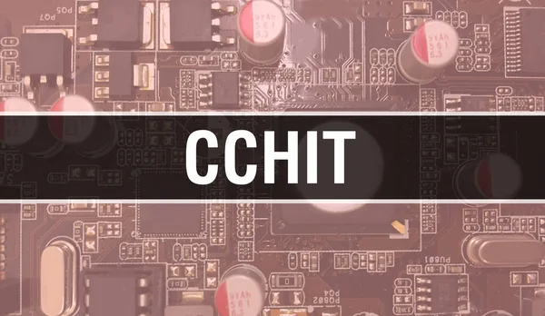 집적회로 백그라운드의 Cchit Digital Electronic Computer Hardware Secure Data Concept — 스톡 사진