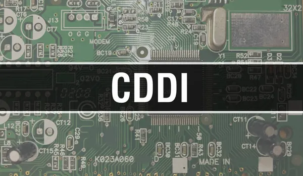 Koncepcja Cddi Płytą Główną Komputera Tekst Cddi Napisany Technologii Płyta — Zdjęcie stockowe