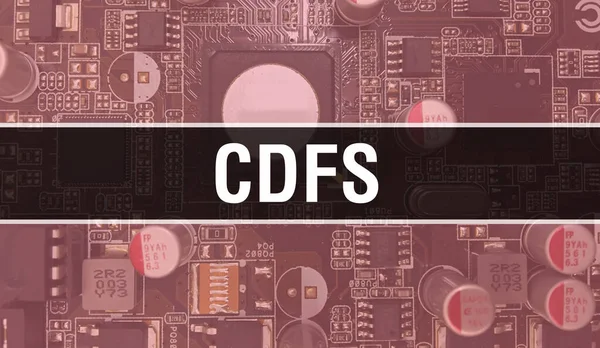 Концептуальная Иллюстрация Cdfs Использованием Computer Chip Circuit Board Cdfs Закрывает — стоковое фото