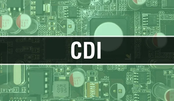 Текст Cdi Написан Circuit Board Технологическом Фоне Разработчика Программного Обеспечения — стоковое фото