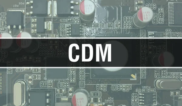 Cdm Con Componentes Electrónicos Fondo Placa Circuito Integrado Digital Electronic —  Fotos de Stock