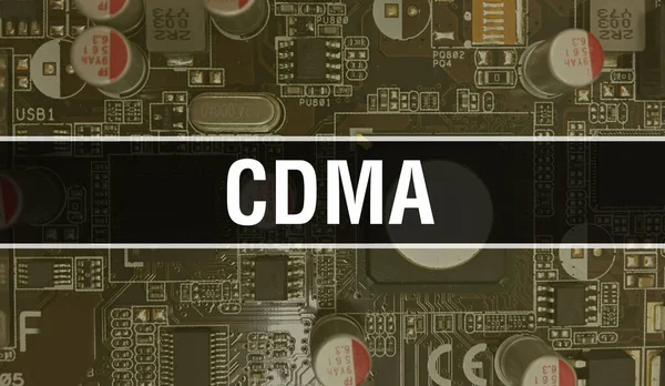 Concepto Cdma Con Circuito Integrado Electrónico Placa Circuito Cdma Con —  Fotos de Stock