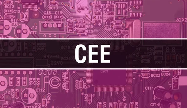 Cee Met Electronic Computer Hardware Technologie Achtergrond Abstracte Achtergrond Met — Stockfoto