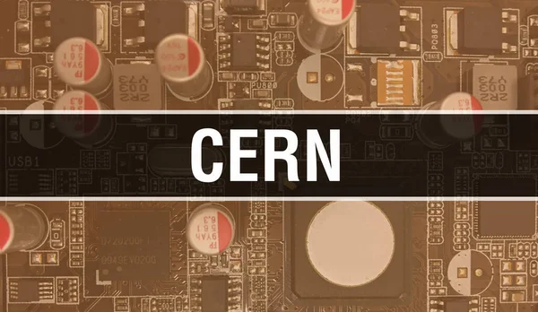 Cern Technology Motherboard Digital Cern 컴퓨터 컴퓨터 하드웨어 디지털 집적회로 — 스톡 사진