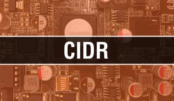 Cidr Koncepció Illusztráció Segítségével Computer Chip Circuit Board Cidr Zárása — Stock Fotó
