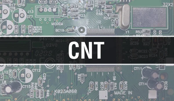 Cnt Concept Met Computer Moederbord Cnt Tekst Geschreven Technology Motherboard — Stockfoto