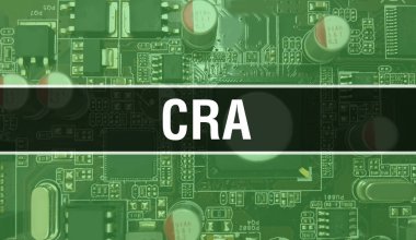 Entegre devre kartında elektronik bileşenleri olan CRA. Dijital Elektronik Bilgisayar Donanımı ve Güvenli Veri Konsepti. Bilgisayar anakart ve CRA. CRA Entegre Devre Yaban Domuzu