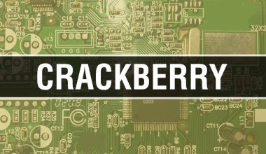 Elektronik Bilgisayar Donanım Teknolojisi geçmişi olan CrackBerry. Elektronik Entegre Devre ve CrackBerry ile soyut bir arka plan. Elektronik Devre Kurulu. Hesaplı CrackBerry