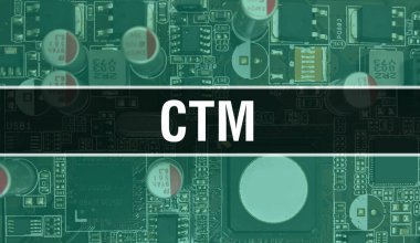 Teknoloji Anakart Dijital ile CTM. CTM ve Bilgisayar Devresi Elektronik Bilgisayar Donanım Teknolojisi Anakart Dijital Çip kavramı. CTM 'yi entegre devre yaban domuzuyla kapat