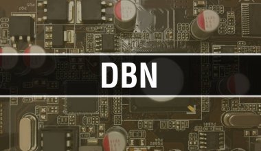 Entegre devre kartında elektronik bileşenleri olan DBN. Dijital Elektronik Bilgisayar Donanımı ve Güvenli Veri Kavramı. Bilgisayar anakart ve DBN. DBN Entegre Devre Domuzu
