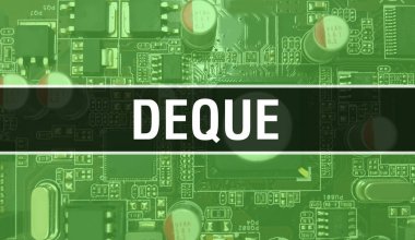 Elektronik bileşenleri entegre devre kartı BackGround.Dijital Elektronik Bilgisayar Donanımı ve Güvenli Veri Konsepti. Bilgisayar anakart ve Deque. Deque Entegre Devre Domuzu