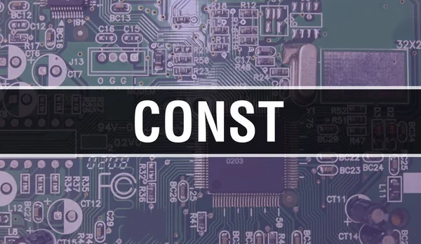 Const with Electronic Computer Hardware technology background. Abstract background with Electronic Integrated Circuit and Const. Electronic Circuit Board. Const with Computer Integrated Circuit Boar