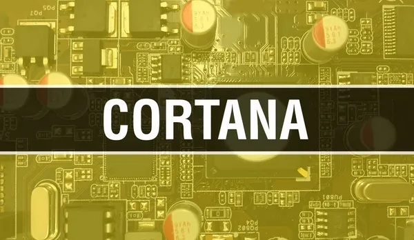 Cortana Komponentami Elektronicznymi Tle Układu Scalonego Digital Electronic Computer Hardware — Zdjęcie stockowe